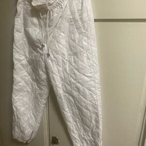 Elegant White Quilted Joggers